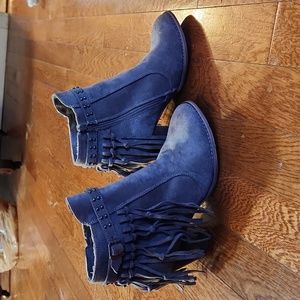 Ankle booties with fringe - Never worn!
